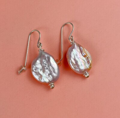 Baroque Pink Pearl Drop Earrings