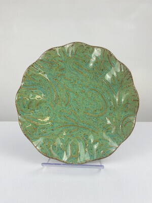 Textured Scalloped Pottery Plate 8