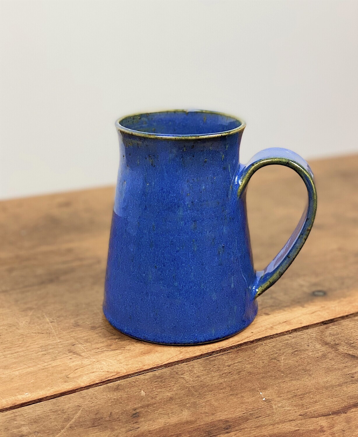 Large Tapered Blue Pottery Mug