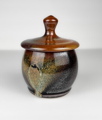 Small Tenmoku Covered Pottery Jar
