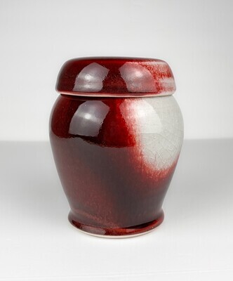 Copper Red Covered Jar/Urn