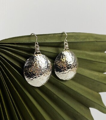 Hammered Dome Earrings 1 1/8