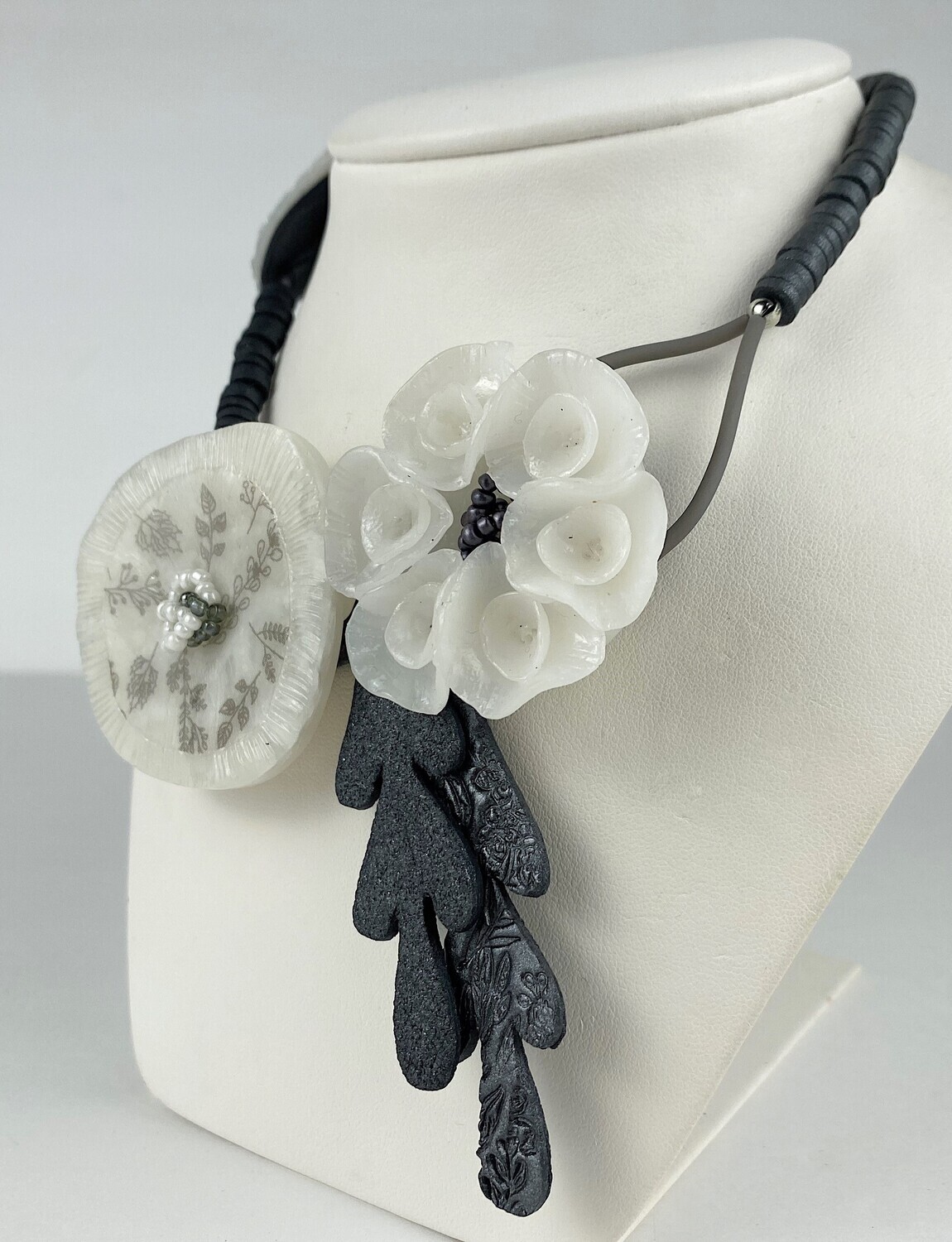 Floral Necklace, Polymer Clay