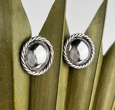 Dome Twisted Wire Studs Sterling Silver