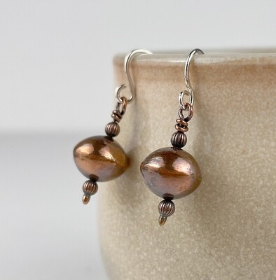 13mm Copper Bead Earrings