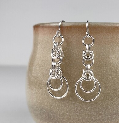 Chainmail Double Length Earrings