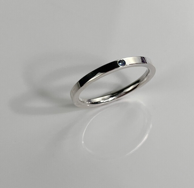 Light Blue Sapphire Ring, 6.75 Sterling Silver