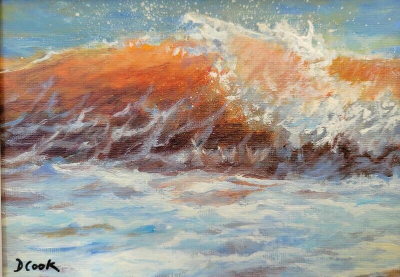 &quot;Bay Wave 5706&quot; 4.5x6.5&quot; Acrylic on Paper