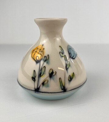 Mid-Mod Floral Small Vase
