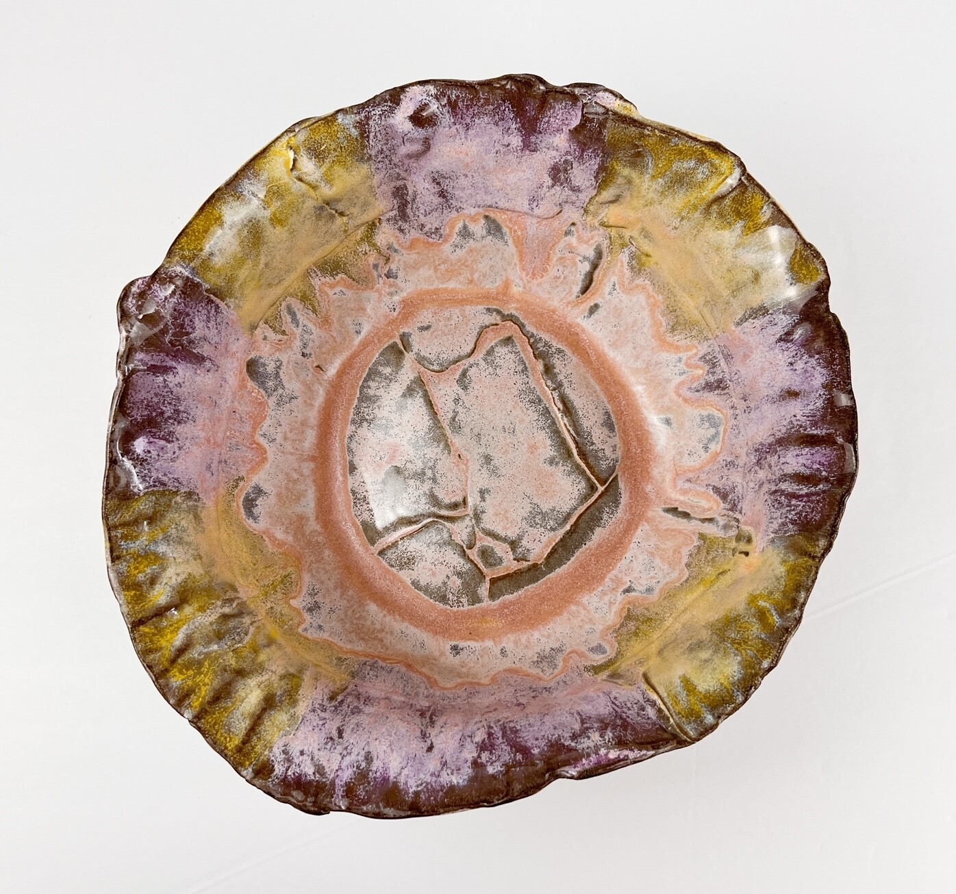 &quot;Orchid&quot; Pottery Salad Bowl