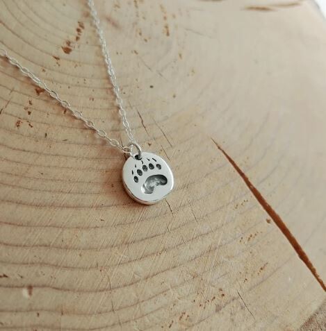 Paw Print 18" Sterling Silver Pendant