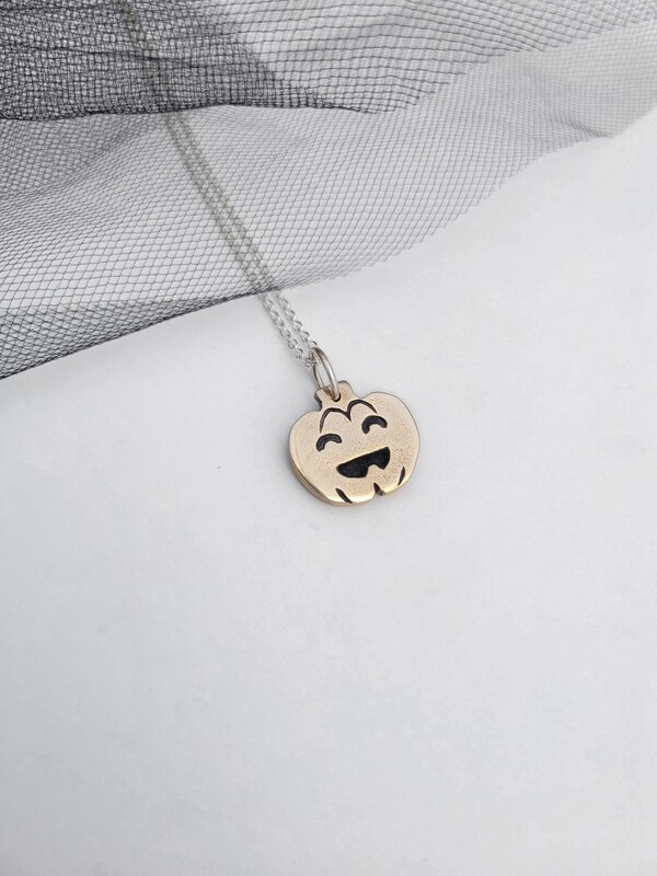 Pumpkin Pendant 18" on Sterling Silver Chain
