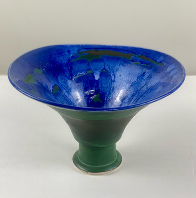Flo Blue Pedestal Pottery Bowl