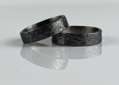 Grandfather Wide 6mm. Band-Oxidized Ring Silver