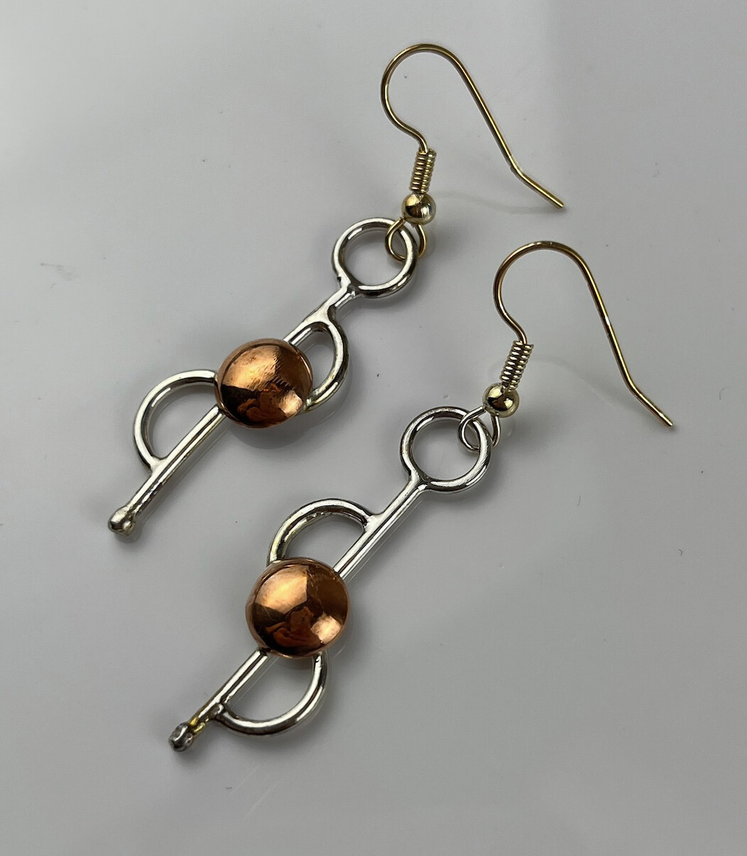 Abstract Mixed Metal Earrings