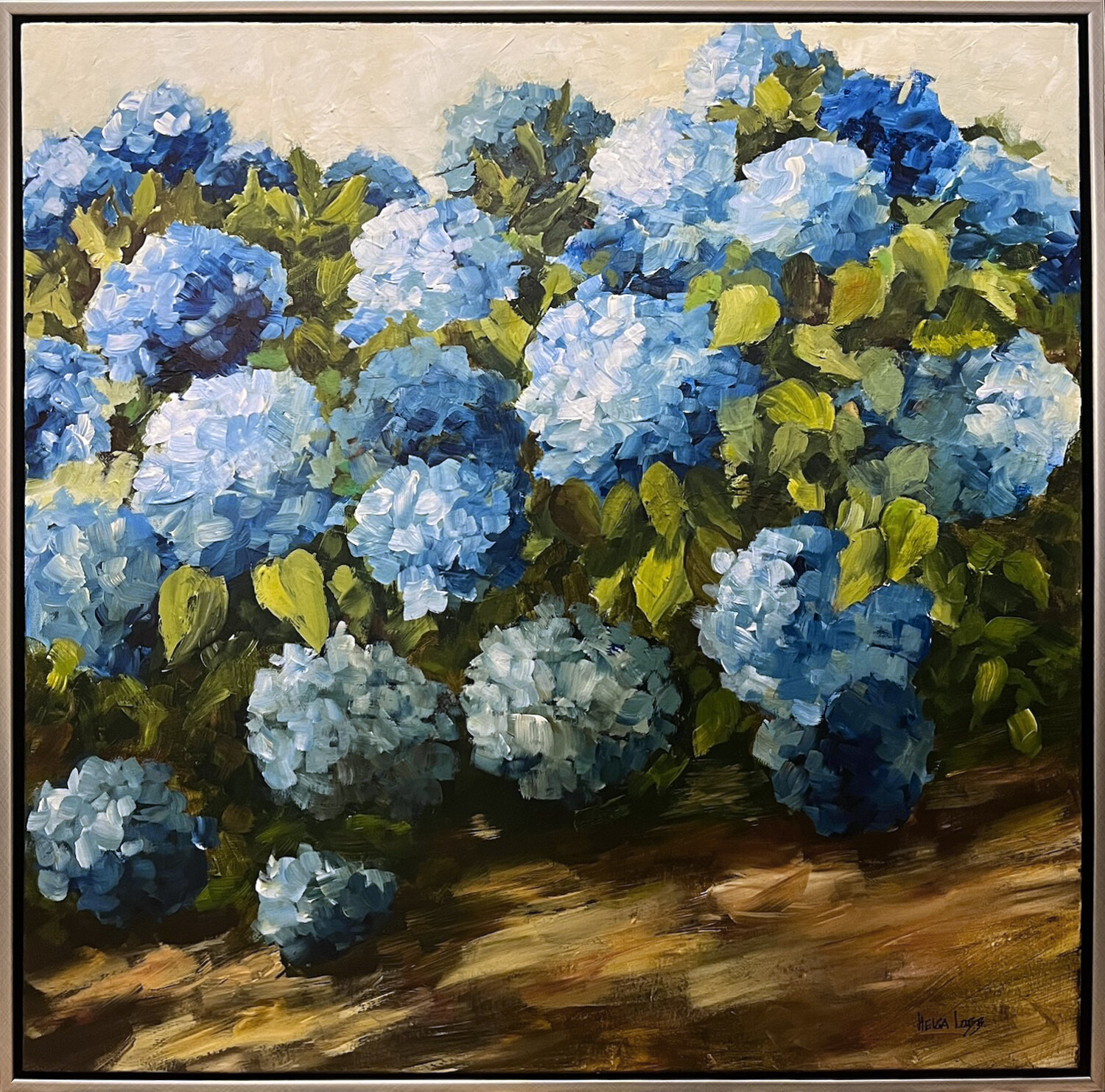 Blue Hydrangea Acrylic, 36x36