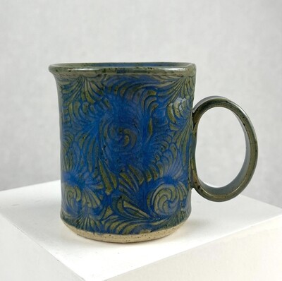 Blue Glazed Espresso Pottery Cup