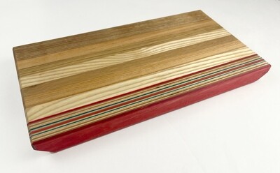 Red Angle Charcuterie Board made w/Various Reclaimed Wood