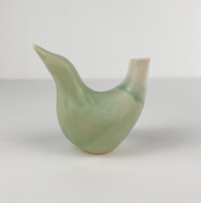 Perching Bird Pottery Bud Vase