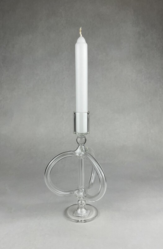 &quot;Trio&quot; Hand Blown Glass Candlestick