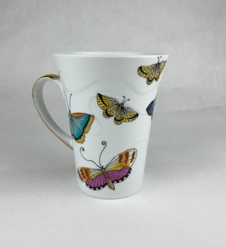 Large Precious Limoges Porcelain Mug w/ 16K Gold