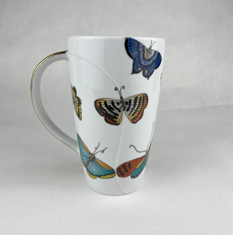Large Precious Limoges Porcelain Mug w/ 16K Gold