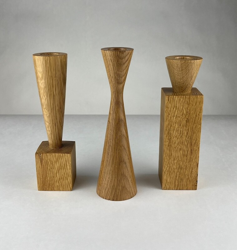 White Oak Taper Candle Holder