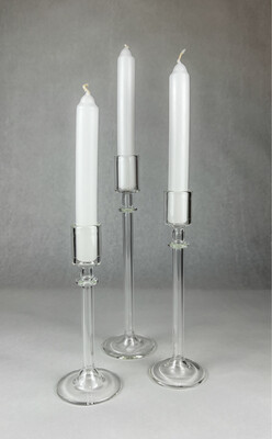 Rule of Three Handblown Glass Candle Sticks (Set of 3)