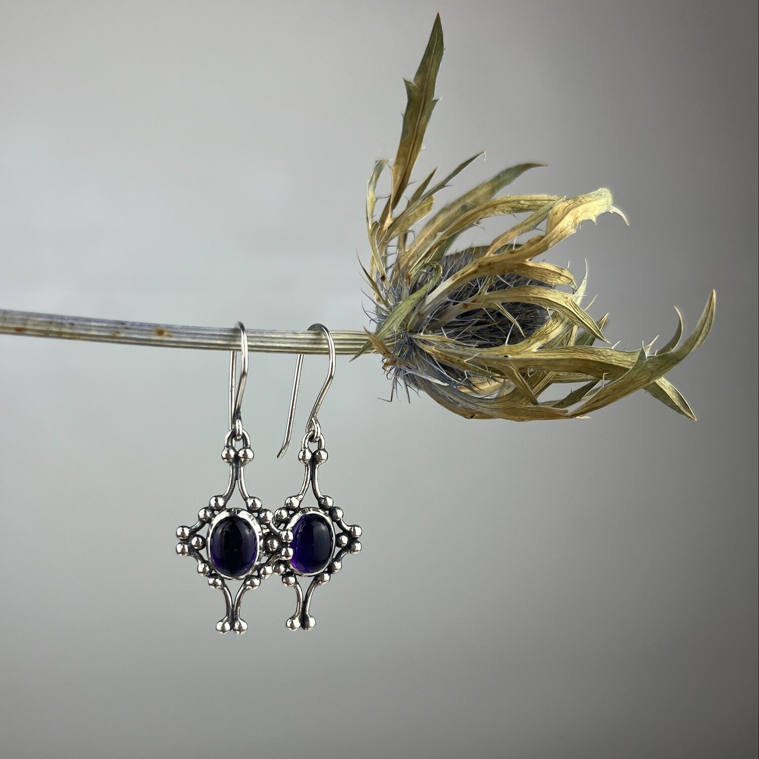 Valeria 1a Earrings Sterling Silver Amethyst