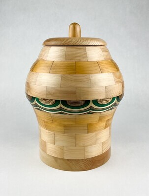 Cedar & Gunstock Segmented Wooden Urn