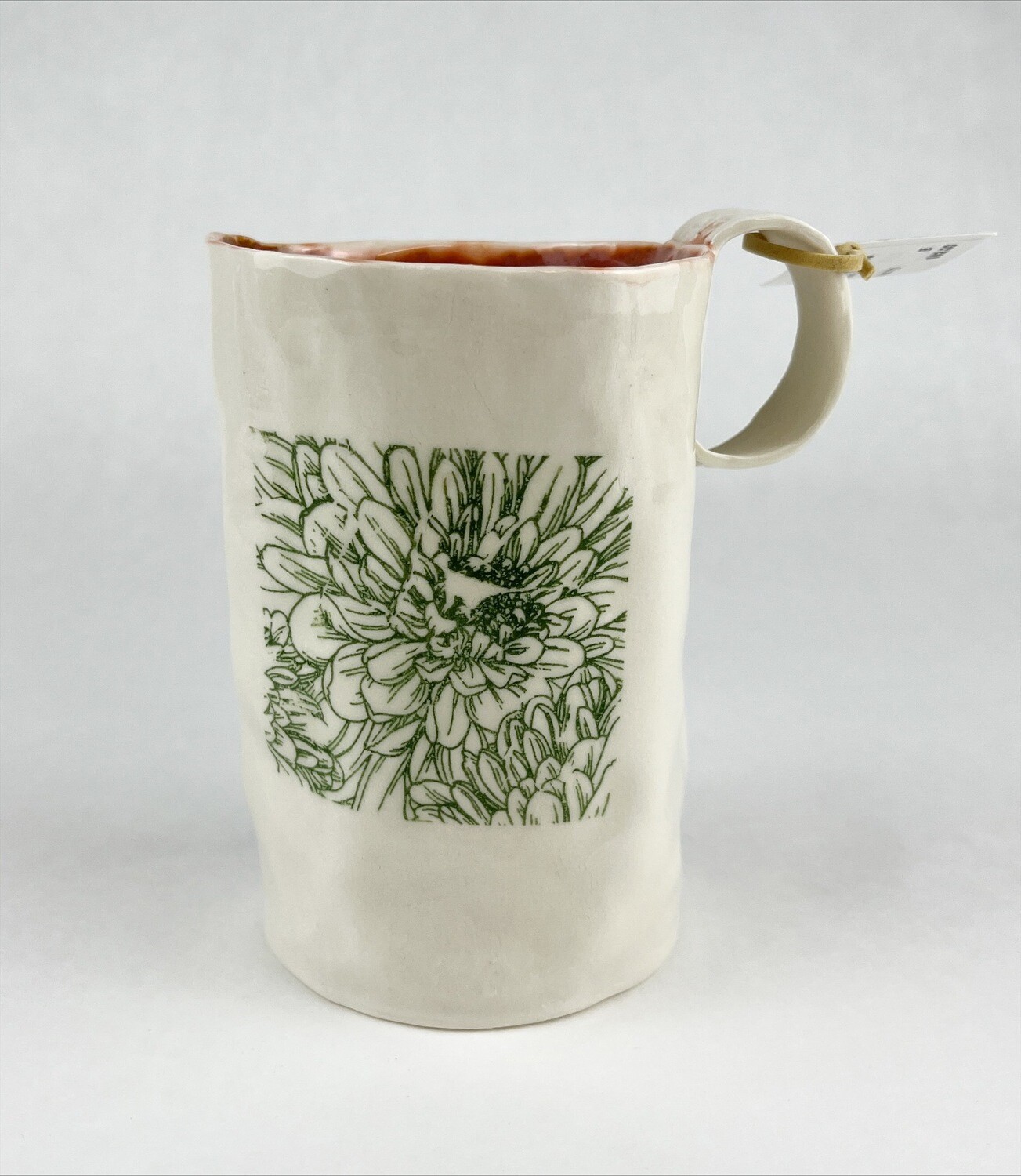 Precious Porcelain Mug w/ Green Flower