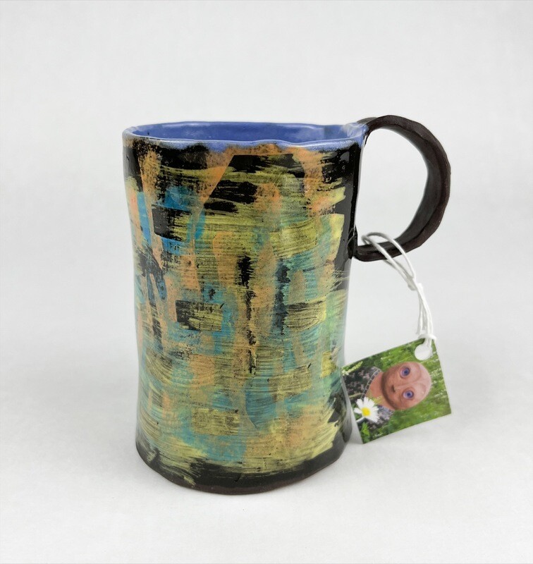 Coral &amp; Blue Neon Precious Porcelain Mug