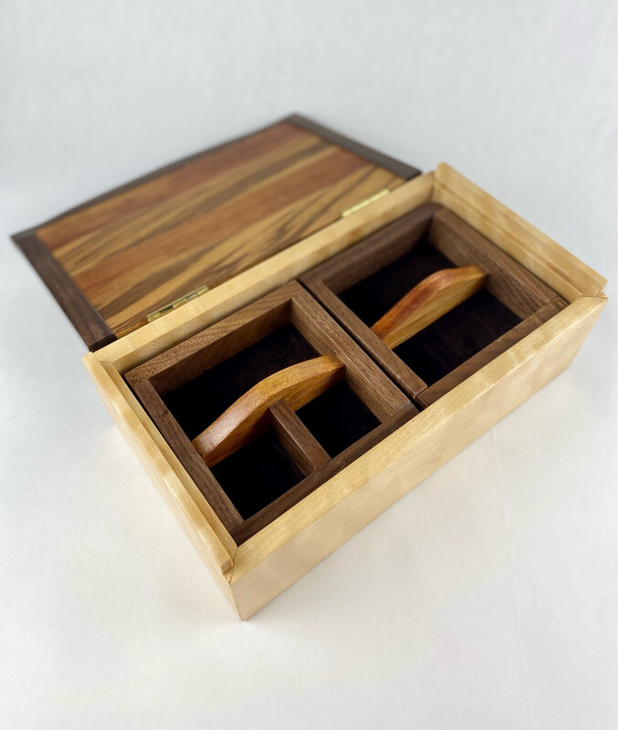 William Cummings Saint John New Brunswick Canada Handworks Gallery Canadian Woodwork Curly Birch Box Zebra &amp; Bloodwood Lid