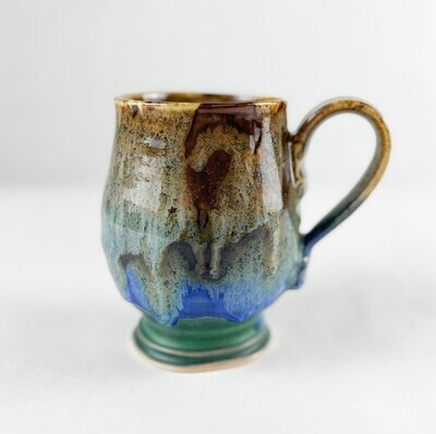 Partridge/ Flo Blue Glaze Pottery Mugs