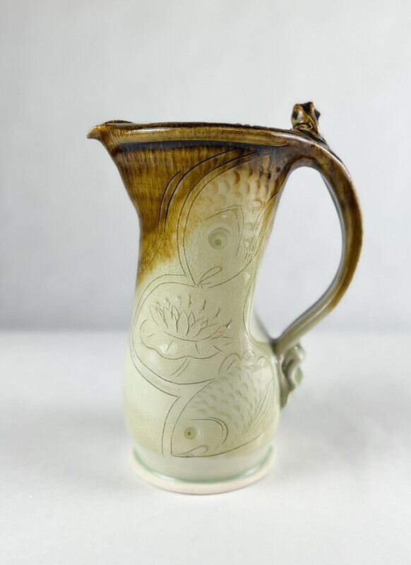 Celadon/Mocha Pottery Jug
