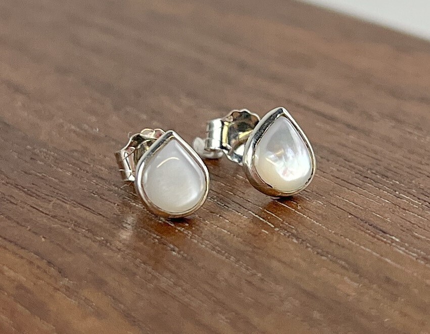 South Sea Mother of Pearl Drop Studs SS