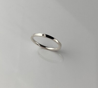 Stacking SS Ring w/ 1.2mm Champagne Diamond
