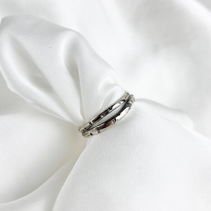 Landscape Birch Band Ring Sterling Silver Size 8