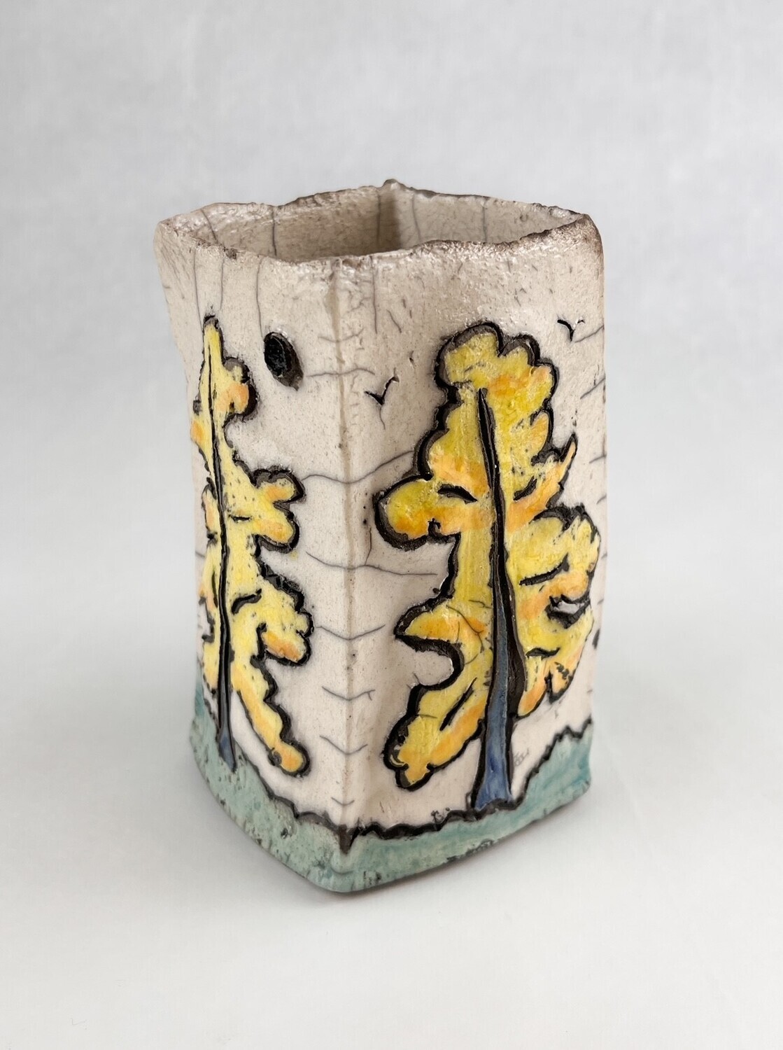 Yellow Tree Medium Pottery Vase