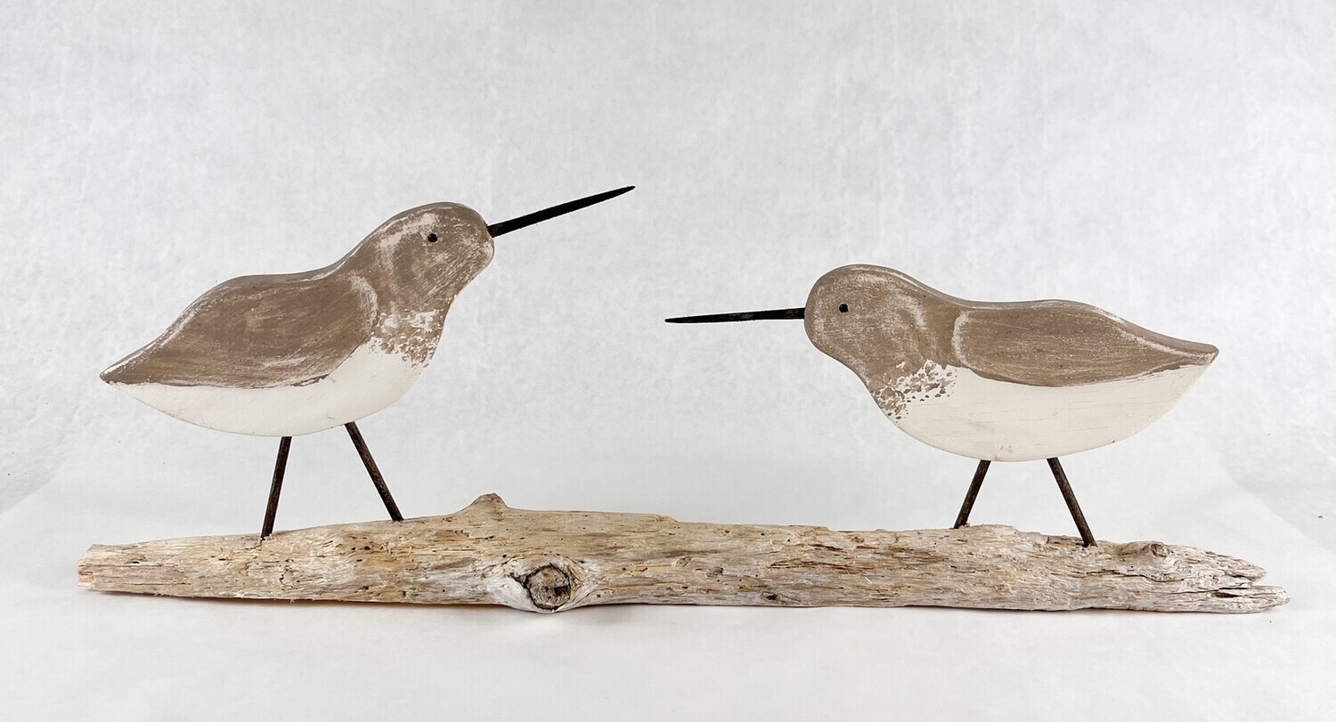 Double Shorebird Driftwood Sculpture