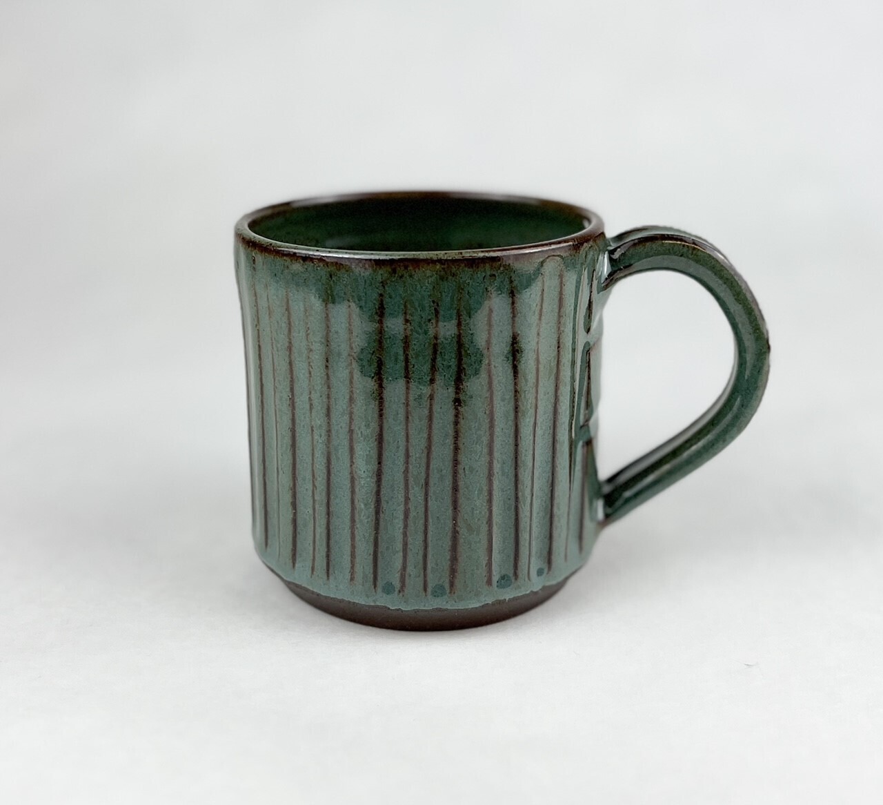 Carved Medium Pottery Mug