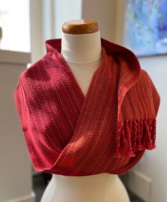 Two Tone Hand Dyed Hand Woven Scarf