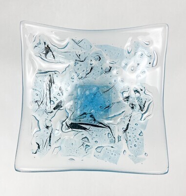 Bowl Glass Ocean Bubble on the Pedestal, 7x7