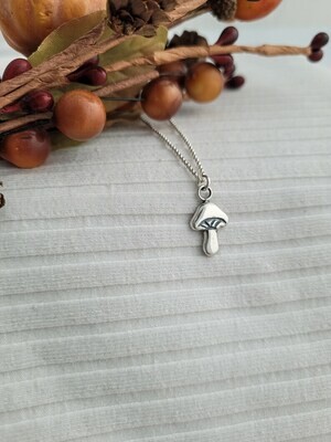 Silver Mushroom Necklace