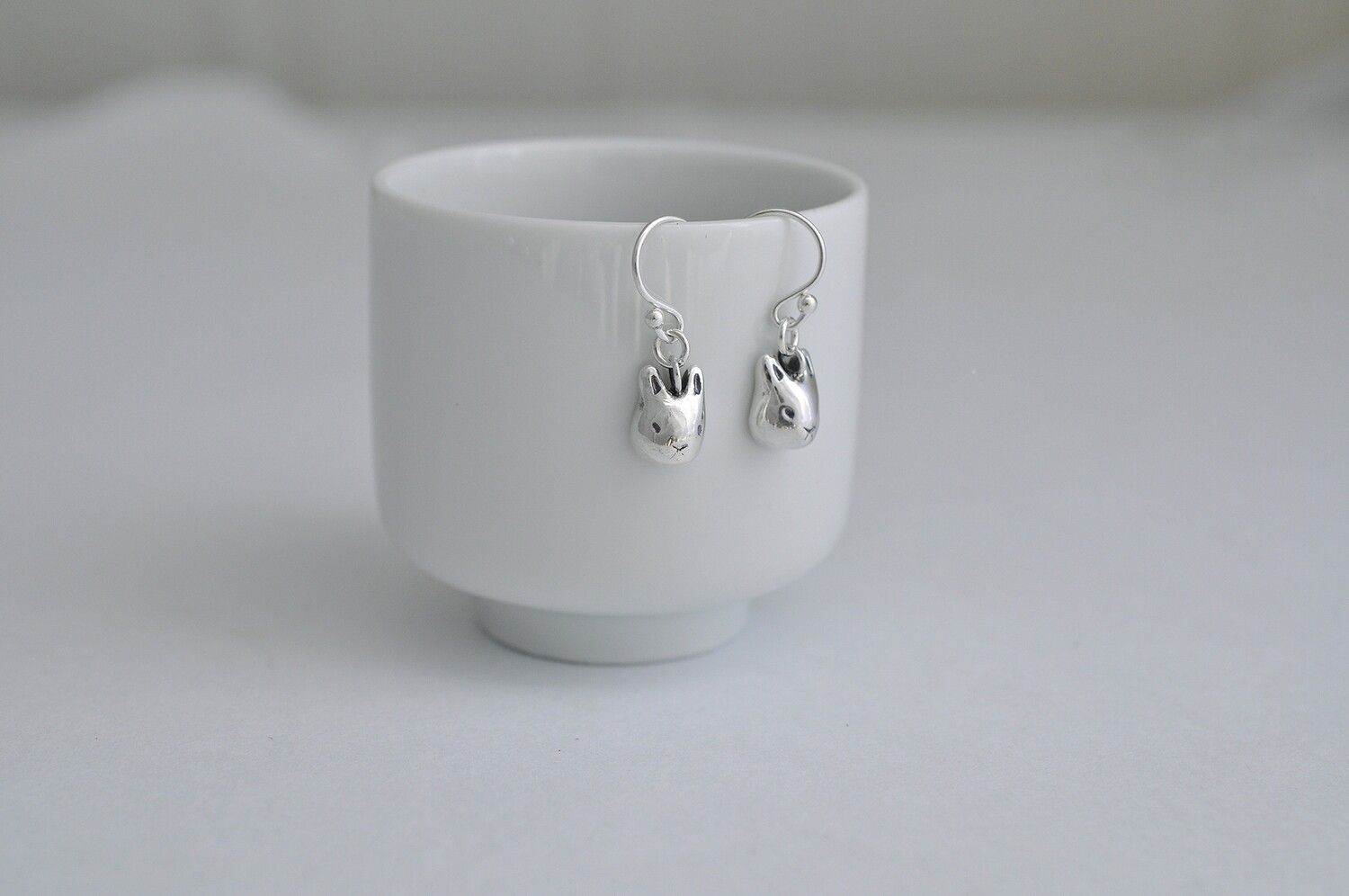 Silver Bunny Dangle Earrings