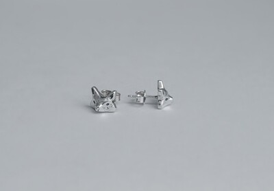 Silver Fox Stud Earrings