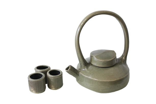 Darren Emenau Saint John New Brunswick Handworks Japonesque Pottery 5 Piece Teapot Set
