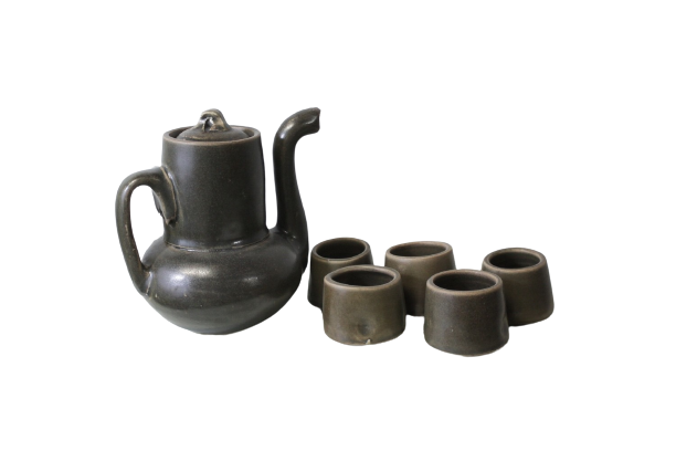 Darren Emenau Saint John New Brunswick Handworks Japonesque Pottery 6 Piece Teapot Set
