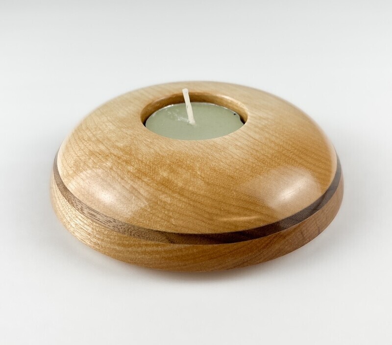 Maple &amp; Walnut Wooden Tealight Holders