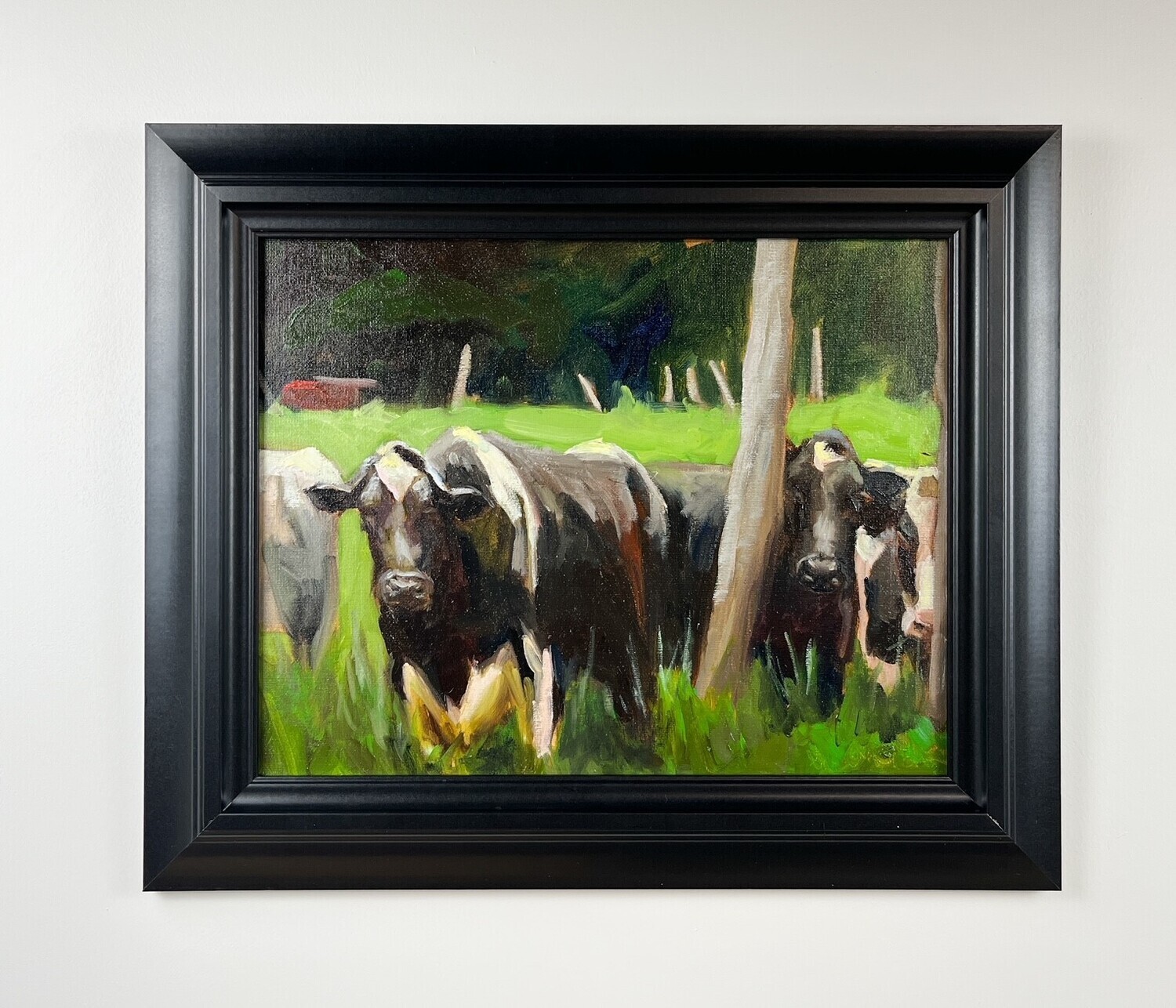 "Curious in the Field" 11x14" Oil on Panel Framed 15x18"